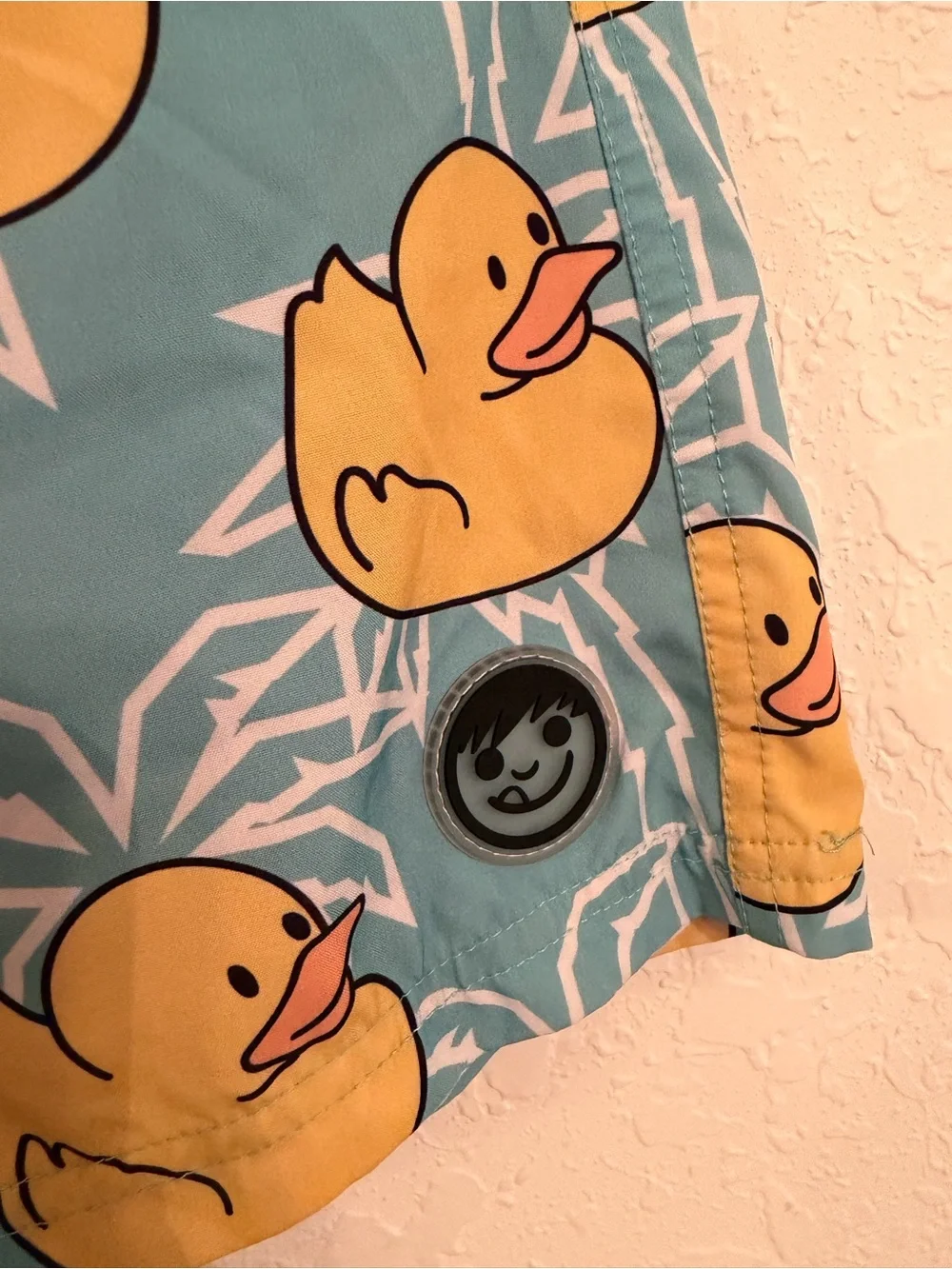 Neff Men’s Large Rubber Duck Swim Trunks Blue Yellow Novelty Board Shorts